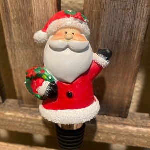 Christmas Wine Stopper, Santa Claus Wine Stopper, Santa Claus Bottle Stopper